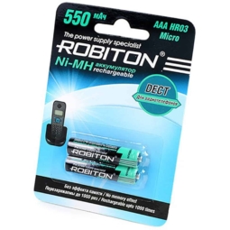 Аккумулятор для радиотелефонов Robiton R03 550mAh Ni-MH BL-2 (50)(200)