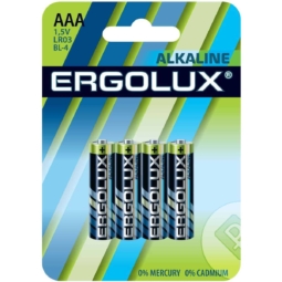 Батарейка Ergolux LR03 BL-4 Алкалиновая