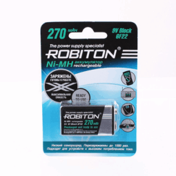 Аккумулятор предзаряженный Robiton RTU 6F22 270mAh Ni-MH BL1 (25)(100)