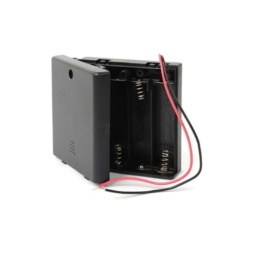 Батарейный отсек Robiton Bh4xAA/switch, закрытый с двумя проводами и выключателем