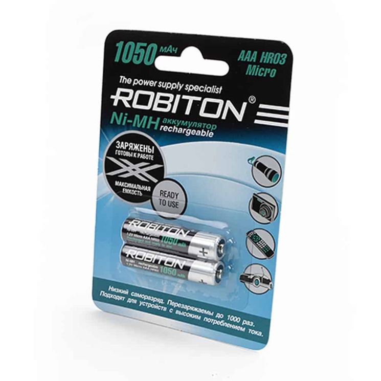 Аккумулятор предзаряженный Robiton RTU R03 1050mAh Ni-MH BL2 (50)(200)