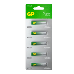 Батарейка GP LR03 (24A, AAA) Super 1.5V BL5*1 отрывной (60)(600)