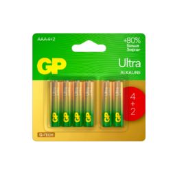 Батарейка GP LR03 (24AU, AAA) Ultra 1,5V BL4+2 promo (72)(720)
