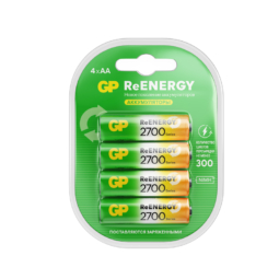 Аккумулятор GP 270AAHC (HR06) ReEnergy 2650mAh Ni-Mh 1.5V BL4 (40)(400)