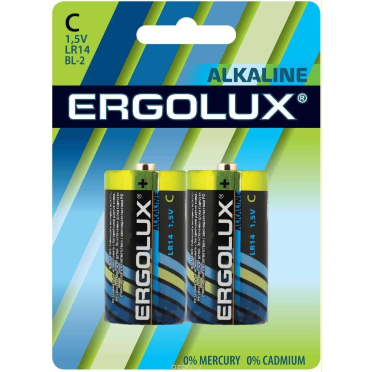 Ergolux LR14 BL-2 – щелочной элемент питания
