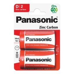 Батарейка Panasonic R20 red zinc BL-2 (24)(120)