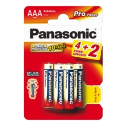 Батарейка Panasonic LR03 pro power BL4+2 (72)