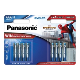 Батарейка Panasonic LR03 evolta BL4+4 "человек-паук" (96)