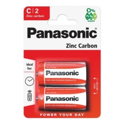 Батарейка Panasonic R14 red zinc BL-2 (24)(120)