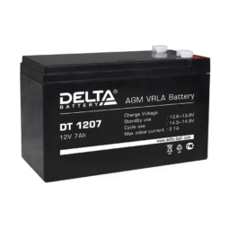 Аккумулятор Delta DT 1207 (Cвинцово-кислотный 12V 7Ah для охранных систем)