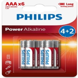 Батарейка Philips power LR03 BL-6 (72)(216)