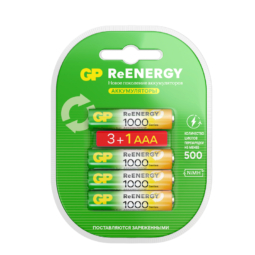 Аккумулятор GP 100AAAHC (HR03) ReEnergy 950mAh Ni-Mh 1.5V BL3+1 promo (40)(400)