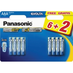 Батарейка Panasonic LR03 evolta BL6+2 (72)