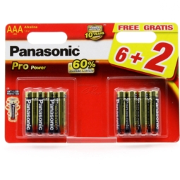 Батарейка Panasonic LR03 pro power BL6+2 (96)(34560)