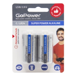 Батарейка GoPower LR14 C BL2 (12)(192)