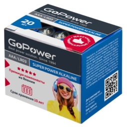 Батарейка GoPower LR03 SR4 (20box)(640)