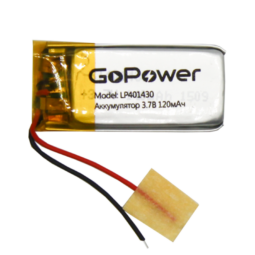 Аккумулятор GoPower LP401430 Li-Pol 3.7V 120mAh PB1 (10)(250)