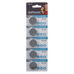 Батарейка GoPower CR2016 BL5 (100)(2000)