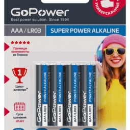 Батарейка GoPower LR03 BL4 (48)(576)