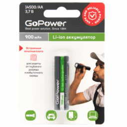 Аккумулятор GoPower 14500/HT Li-Ion 3.7V 900mAh защ BL1 (6)(120)