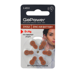 Батарейка GoPower ZA312 BL6 (60)(600)(3000)
