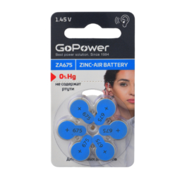 Батарейка GoPower ZA675 BL6 (60)(600)(3000)