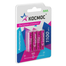 Аккумулятор Космос R03 Ni-Mh 1100mAh BL4 (48)(576)