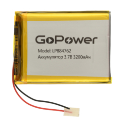 Аккумулятор GoPower LP884762 Li-Po 3.7V 3200mAh защ PB1