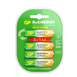 Аккумулятор GP 270AAHC (HR06) ReEnergy 2650mAh Ni-Mh 1.5V BL3+1 promo (32)