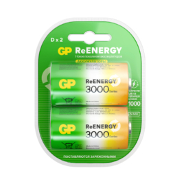 Аккумулятор GP 300DHC (HR20, D) ReEnergy 3000mAh Ni-Mh BL2 (12)(120)