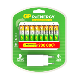 З/У GP 270AAHC/CPBXL (8 унив. слотов + 8хAA2650mAh в комплекте + блок питания) (10)