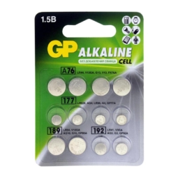 Набор батареек GP А76(G13)x4шт; 177(G4)x4шт; 189(G10)x2шт; 192(G3)x2 шт. BL12 (120)(1440)